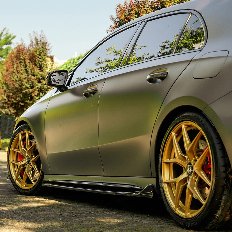 Oneway Set Side Skirts suitable for Mercedes A-Class (W177) A45 S Aero Pack 2019-2023 & FL 2023- - Gloss black