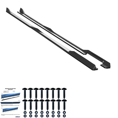 OneWay, Sideskørte, Blank sort, passer til BMW 5-Serie G60/G61 Sedan/Touring M-Pack (2023-), inkl. i5