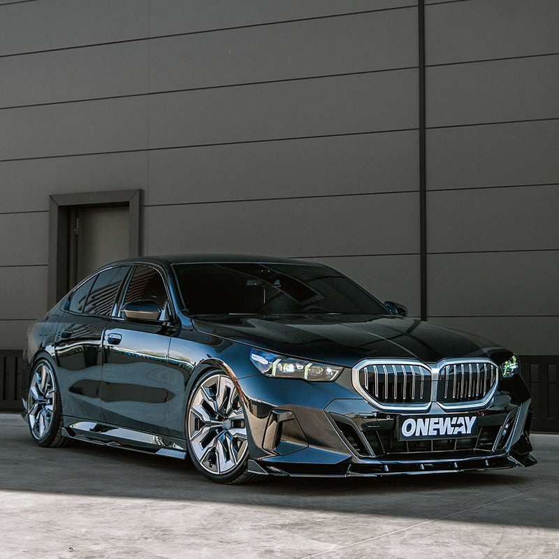 OneWay, Sideskørte, Blank sort, passer til BMW 5-Serie G60/G61 Sedan/Touring M-Pack (2023-), inkl. i5