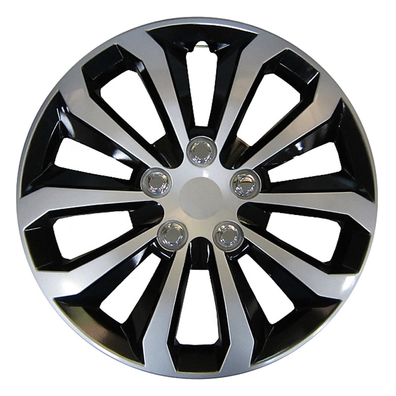 AutoStyle, Hjulkapsler, Arizona, 14-tommer, Sølv/Sort, sæt med 4