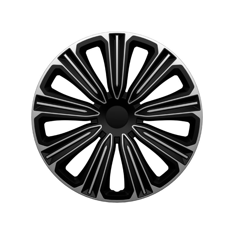 J-Tec, Hjulkapsler, 4stk, 16 tommer, Sølv/sort