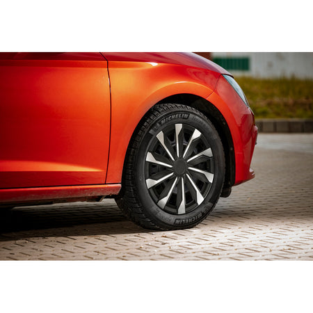 AutoStyle, Hjulkapsler, 'Typhoon', alu/sort, 14-tommer, sæt af 4