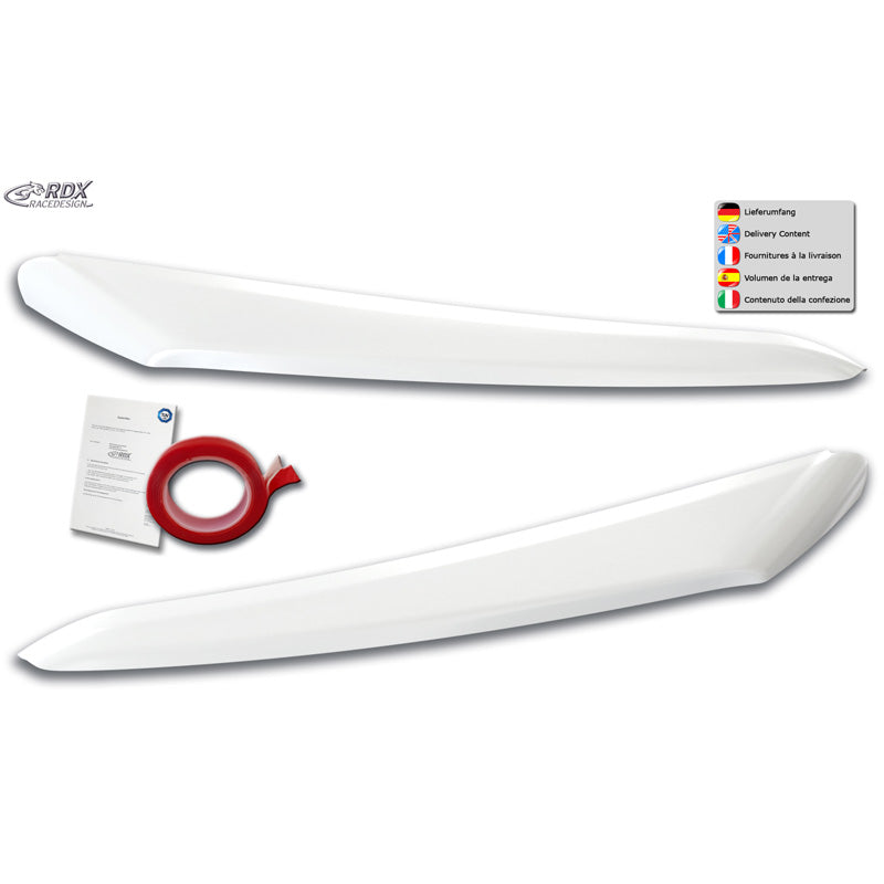 RDX Racedesign, Øjenskygger, Passer til Citroën Jumper, Fiat Ducato, Peugeot Boxer, Opel Movano og Toyota Proace Max, Gloss Hvid, TÜV-godkendt
