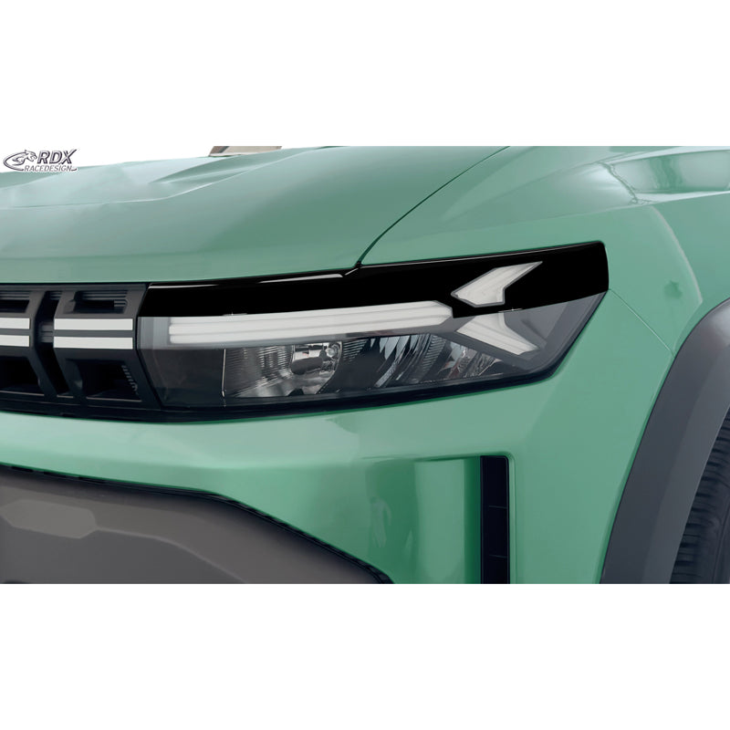 RDX Head light spoilers suitable for Dacia Duster III & Dacia Bigster 2024- (ABS Gloss Black)