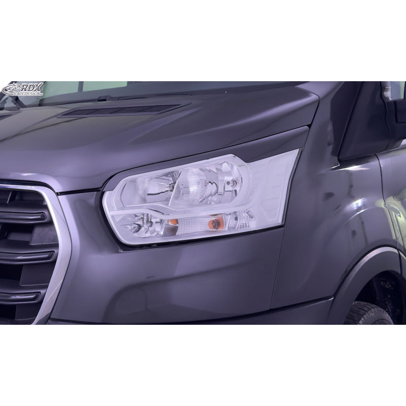 RDX Racedesign Head light spoilers suitable for Ford Transit (silver Halogen headlights) 2014- (ABS)