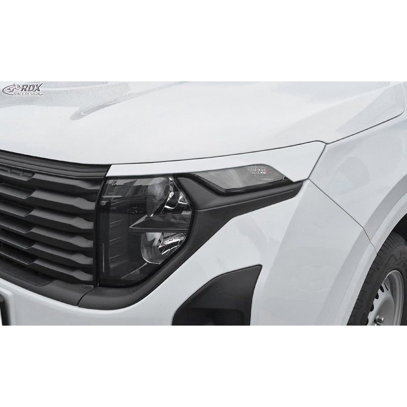 RDX Head light spoilers suitable for Ford Transit Courier & Tourneo Courier 2023- (without LED indicators & DRL) (ABS Gloss White)