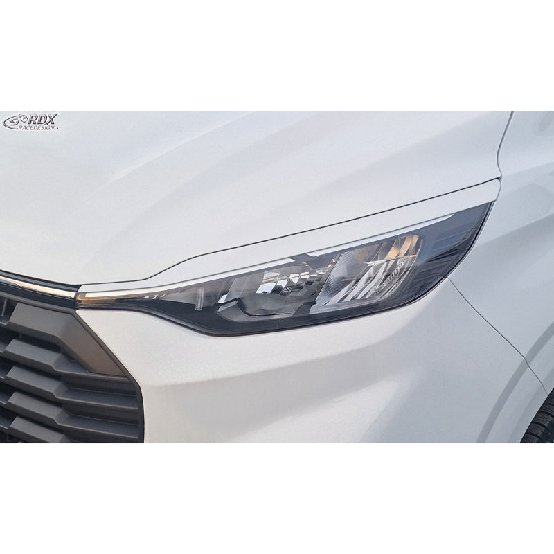 RDX Head light spoilers suitable for Ford Transit Custom & Tourneo Custom (V710) 2023- (with Halogen) (ABS Gloss White)
