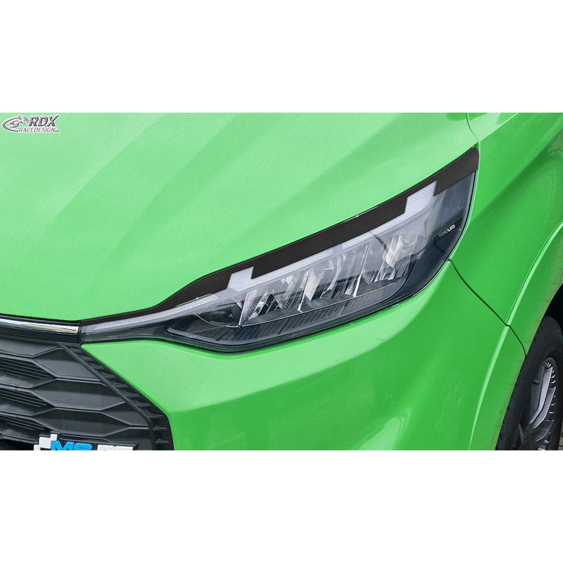 RDX Head light spoilers suitable for Ford Transit Custom & Tourneo Custom (V710) 2023- (with LED & Matrix-LED) (ABS Gloss Black)