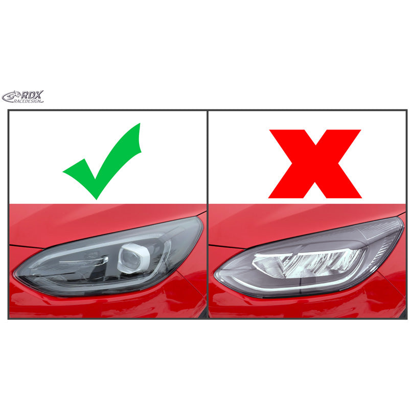 RDX, Øjenskygger, Blank sort, passer til Ford Fiësta VII Facelift (2022-2024)