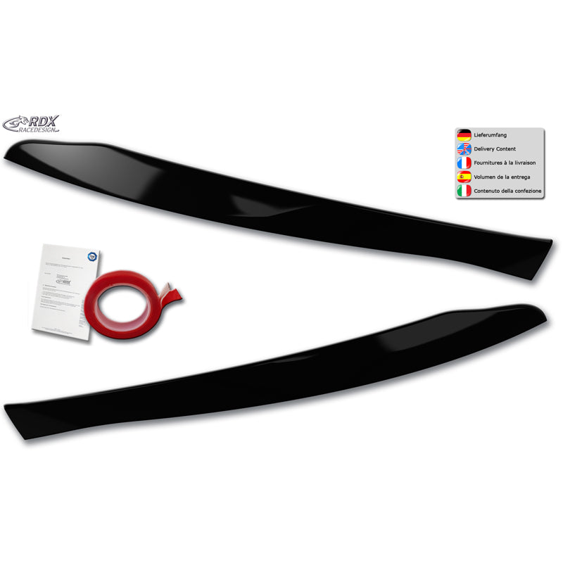 RDX Head light spoilers suitable for Mercedes GLC (X253) 2015-2022 & GLC Coupé (C253) 2016-2023 (ABS Gloss Black)