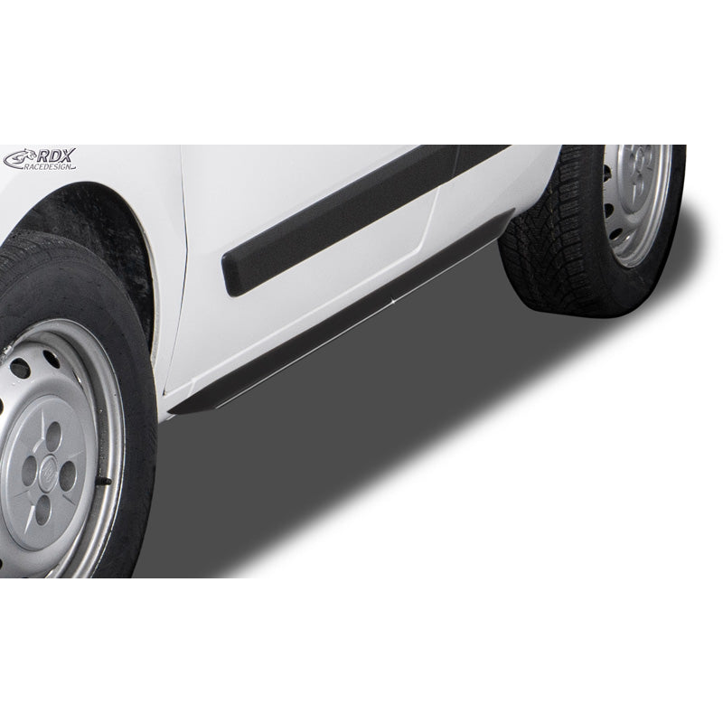 RDX Racedesign Side skirts 'Slim' suitable for Fiat Qubo & Fiorino (225) 2016-2024 (ABS glossy black)
