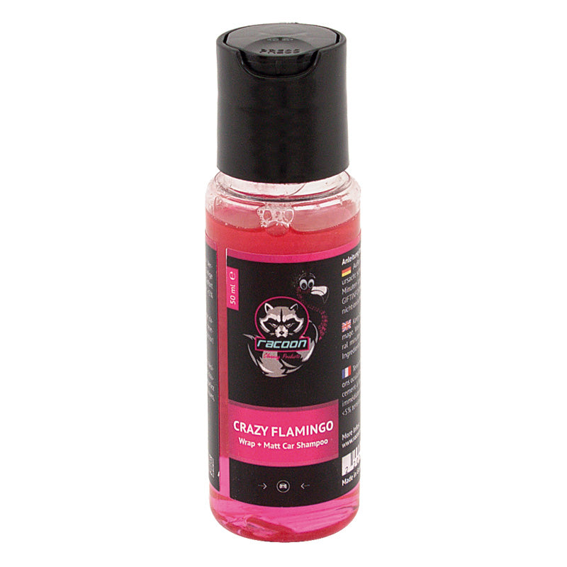 Racoon, CRAZY FLAMINGO Wrap + Matt Car Shampoo - 50ml, Flüssigkeit, Rot