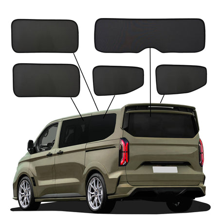 SunClip, Solgardin, passer til Volkswagen T7 Caravelle (L1) (2024-) & Ford Tourneo Custom (L1) (2023-) uden videregående ruder