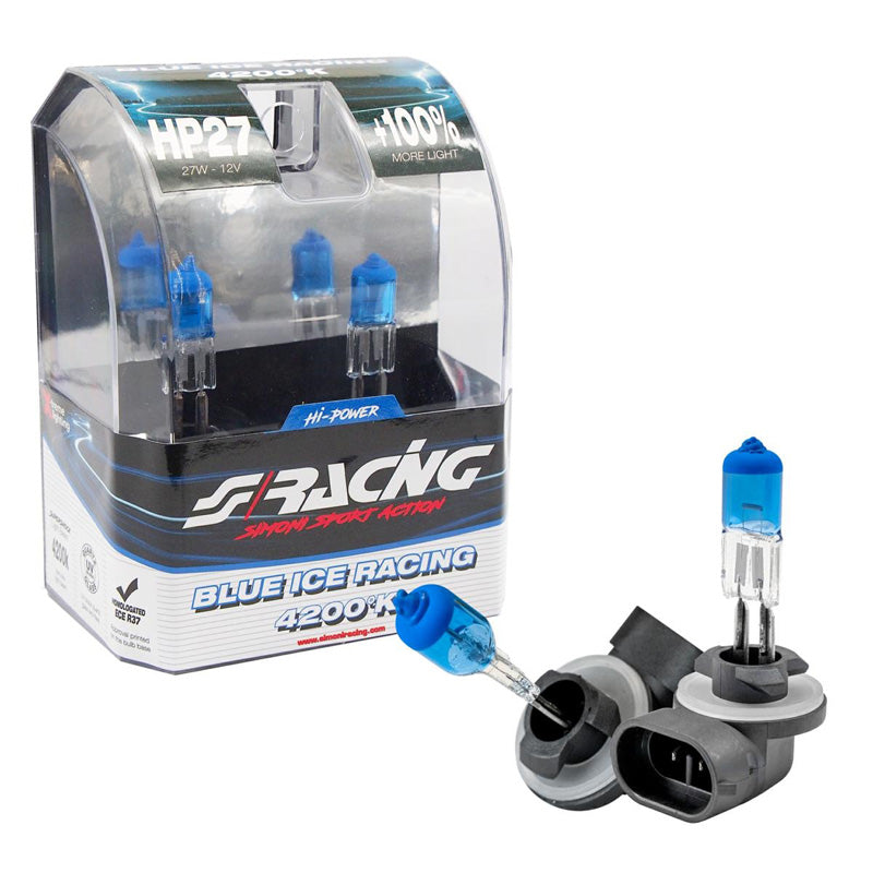 Simoni Racing, Halogen Birnen Blue Ice Racing HP27-881 (4200K) 12V/27W, Satz à 2 Stück ECE-R37, Blau