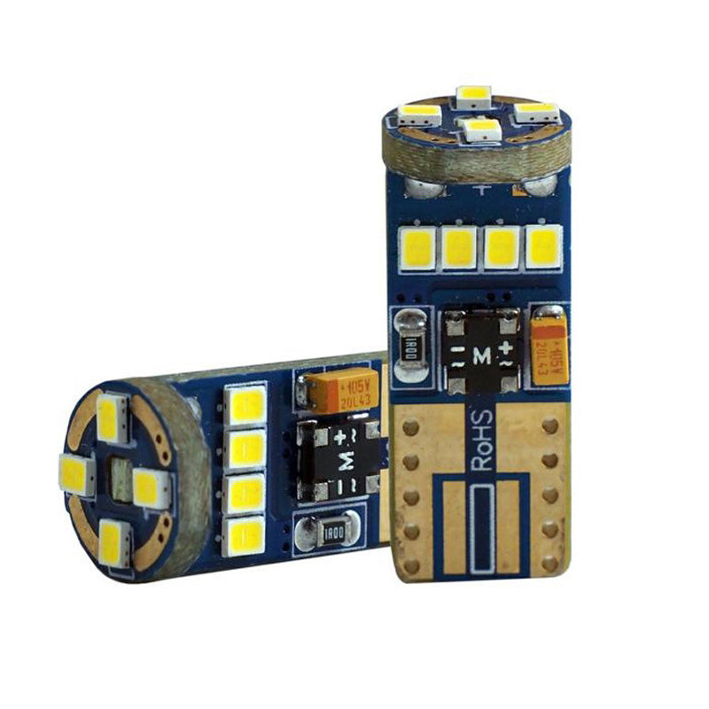 Simoni Racing, T10 12-LED Leuchtmittel Canbus No-Polarity - High Brightness SuperWeiß - Satz à 2 Stück, Weiss