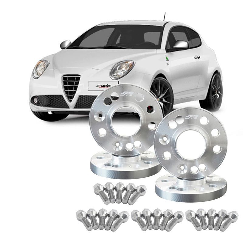 Simoni Racing Aluminium Wheel Spacer Kit - 2x12mm(FA) - 2x16mm(RA) (Hub 58,1mm) including wheel bolts - suitable for Alfa Romeo various