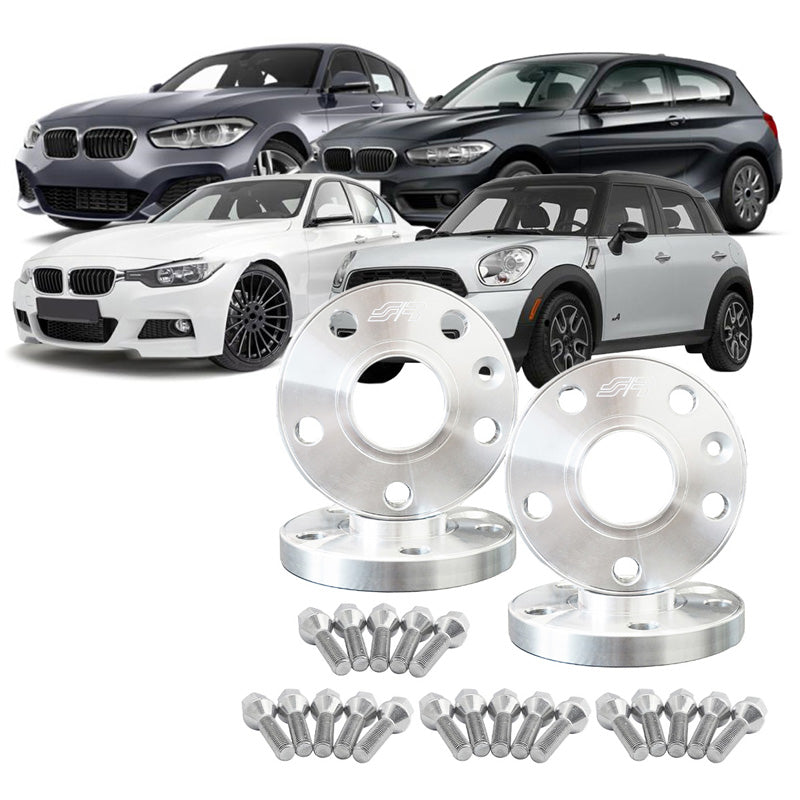Simoni Racing Aluminium Wheel Spacer Kit - 2x12mm(FA) - 2x16mm(RA) (Hub 72,6mm) including wheel bolts - suitable for BMW various