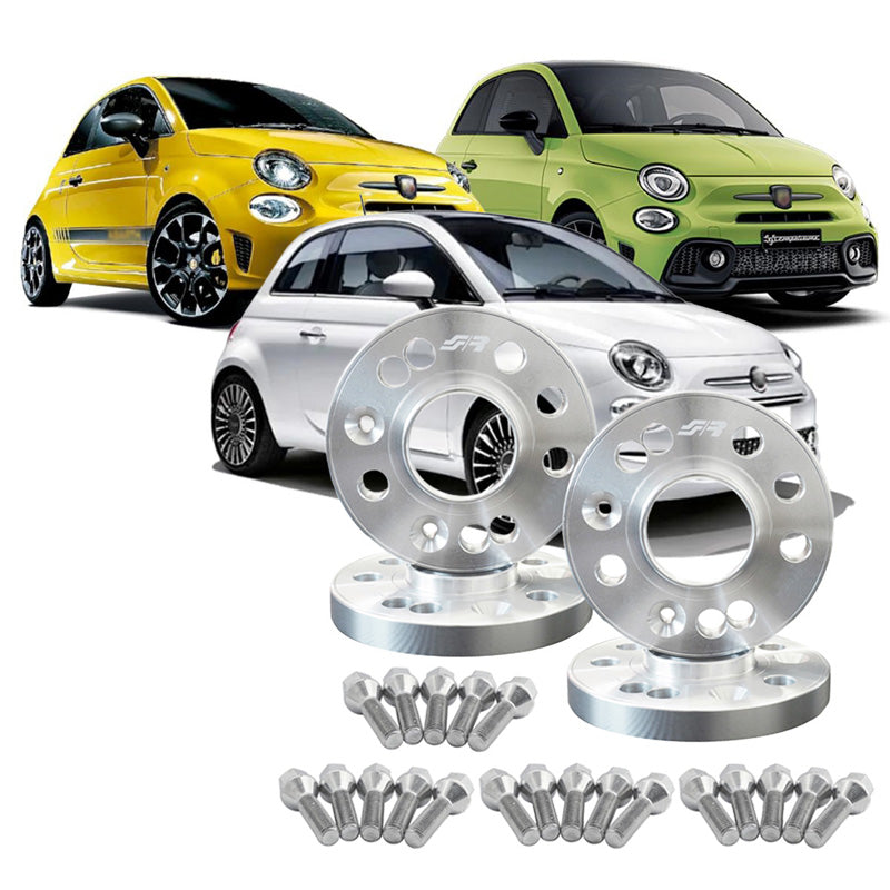 Simoni Racing Aluminium Wheel Spacer Kit - 2x12mm(FA) - 2x16mm(RA) (Hub 58,1mm) including wheel bolts - suitable for Abarth, Fiat various