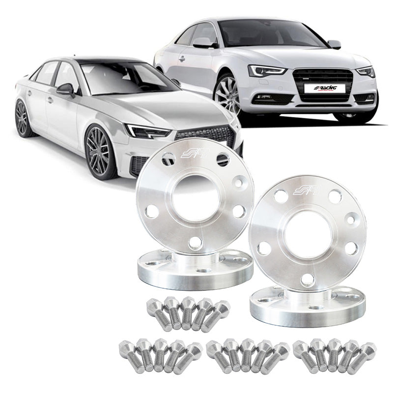 Simoni Racing Aluminium Wheel Spacer Kit - 2x15mm(FA) - 2x18mm(RA) (Hub 66,6mm) including wheel bolts - suitable for Audi various