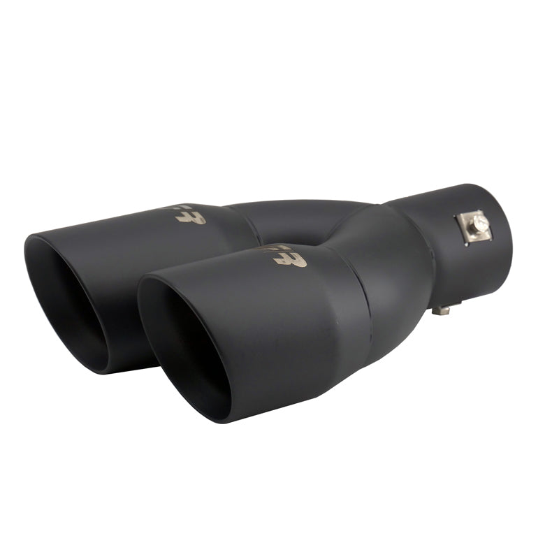 Simoni Racing, Rørhale, Sort rustfrit stål, 2xØ76xL240mm, passer til tilslutning 34-60mm