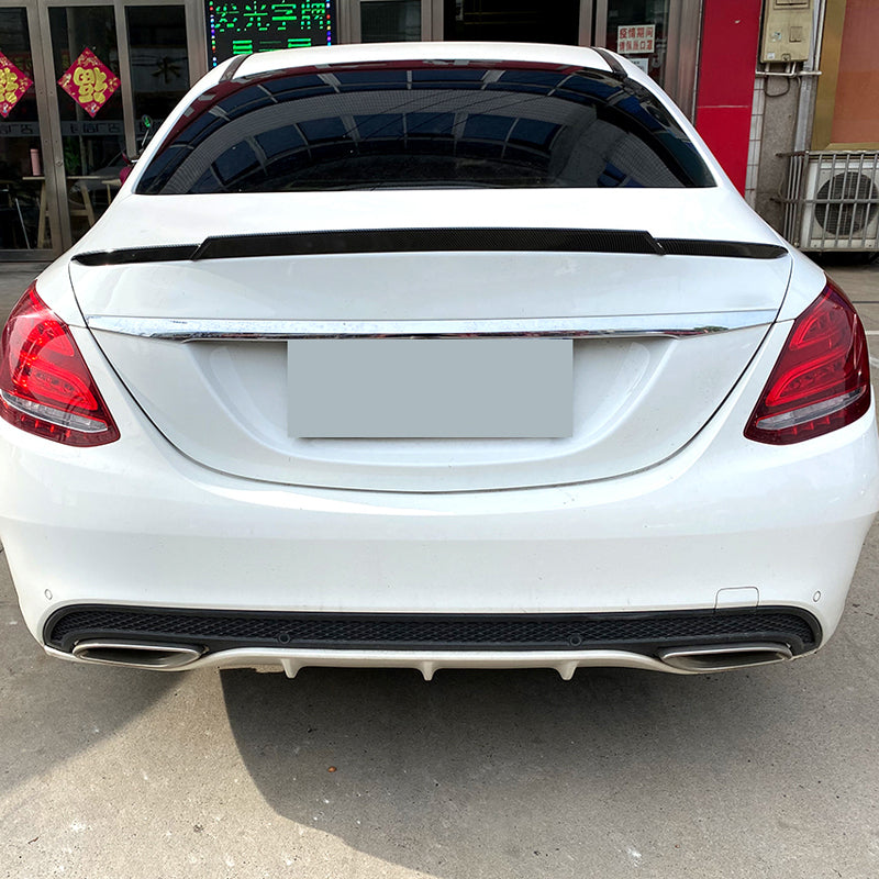 AutoStyle, Bagspoiler, Blank Sort, passer til Mercedes C-Class W205 Sedan (2014-2021)