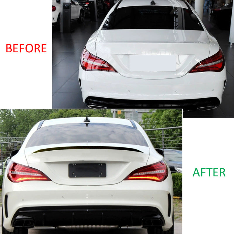 AutoStyle, Bagspoiler, ABS Blank Sort, passer til Mercedes CLA C117 Coupe (2013-2019)