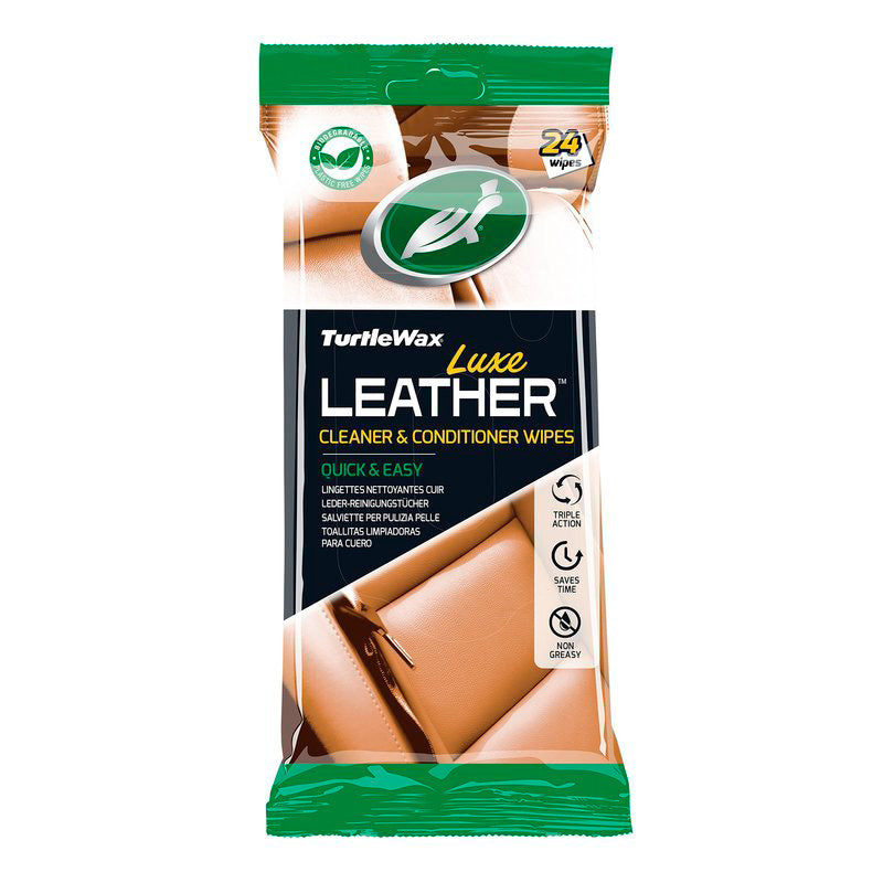 Turtle Wax 54097 Luxe Leather Cleaner & Conditioner Wipes 24 pieces