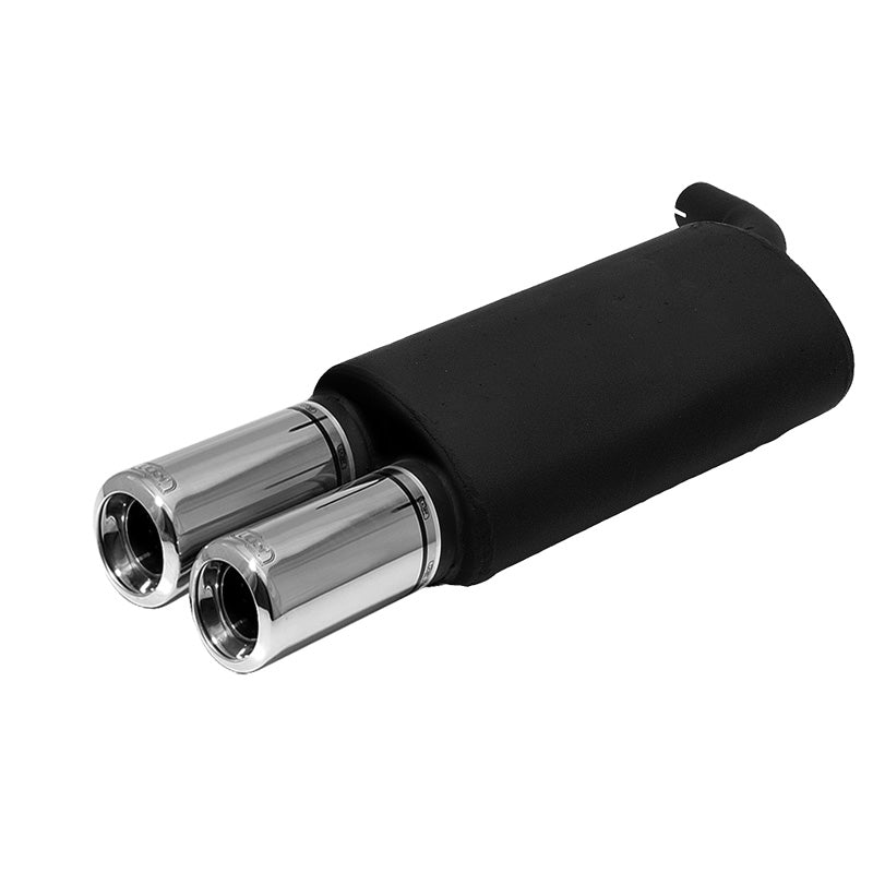 Ulter Sport, Sportauspuff passend für Toyota Corolla E11 Limousine 1.4 71kW/1.6 81kW 1997-2001 2x 80mm, Stahl, Schwarz