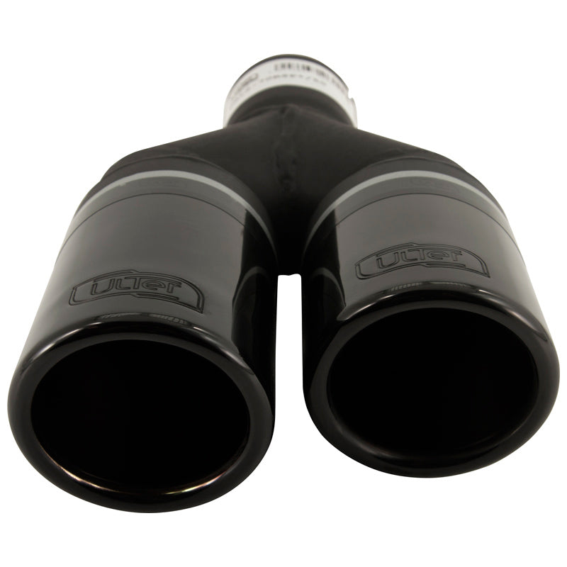 Ulter Sport, Endrohr (Rechts) - Doppel Rund Ø70mm - Länge 200/180mm - Montage ->50mm - Edelstahl Schwarz