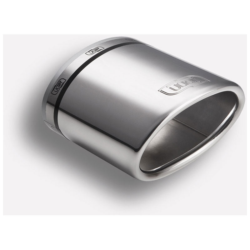 Ulter Sport, Endrohr - Oval 120x80mm Schräg - Länge 120mm - Montage 50-65mm - Edelstahl, Inox